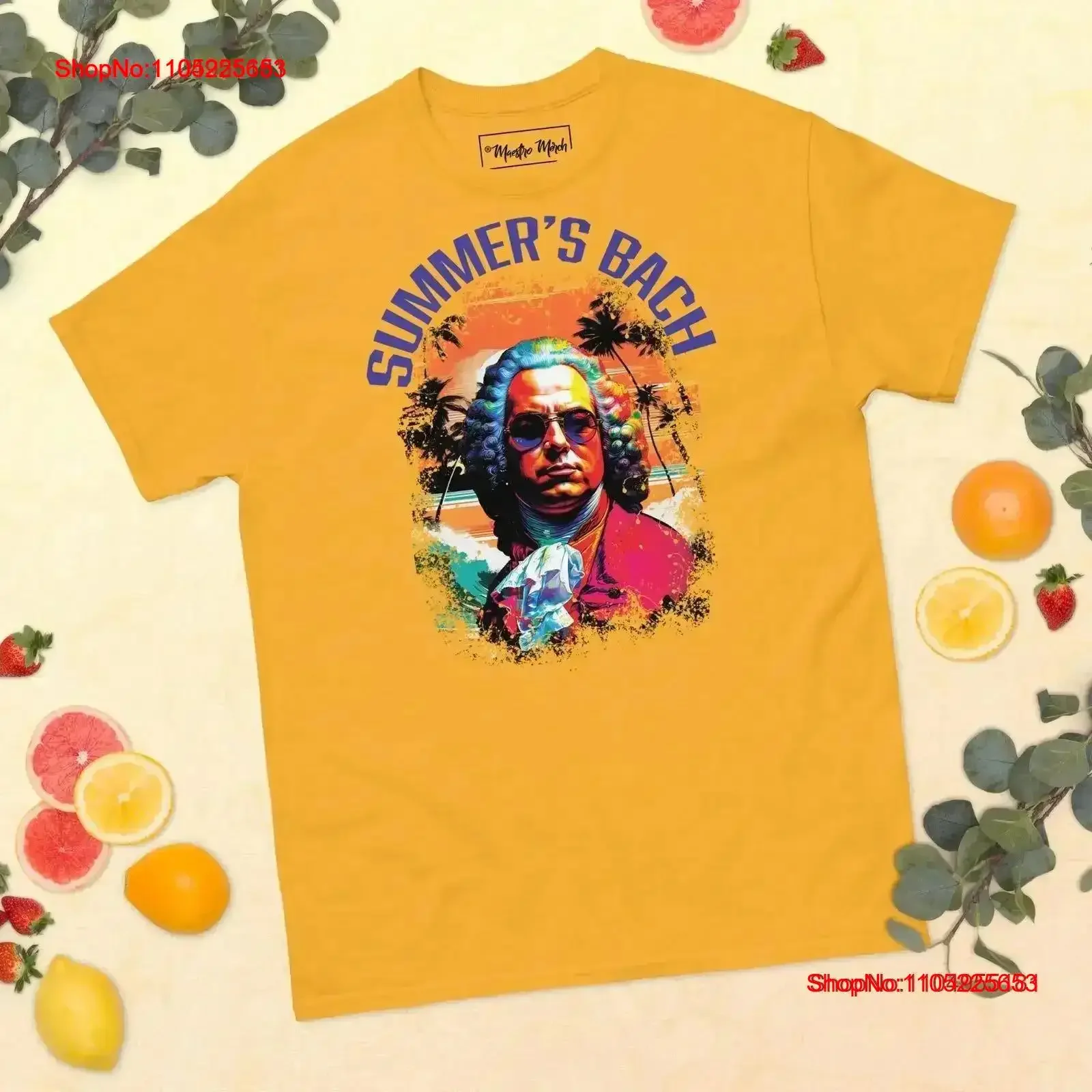 

Johann Sebastian Bach classic tee Summer T Shirt Funny Music Student Teacher vintage Washed Stretched homme Breathable vintage