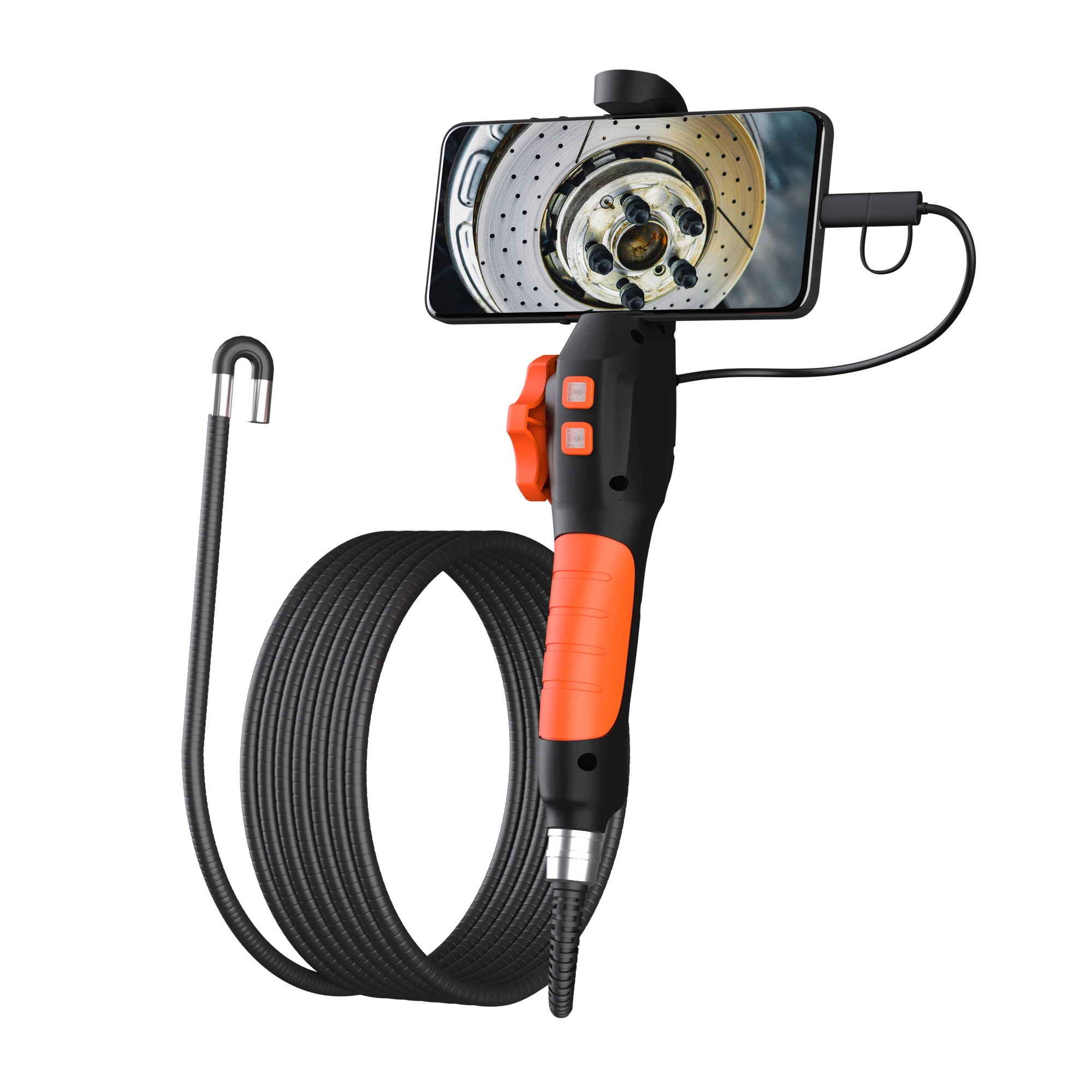 2MP 1080P 6mm For ISO Android Two Way Articulate Steering Industrial  Endoscope  Borescope Inspection Otoscope Camera Microscope