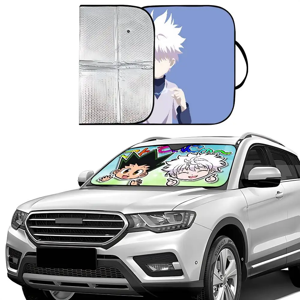 A-hunter X Hunter-w Car Sunshade Curtains Windscreen Front Window Visor 70x130cm Sun Visor Solar Protect Plaid Gift Novelty Car
