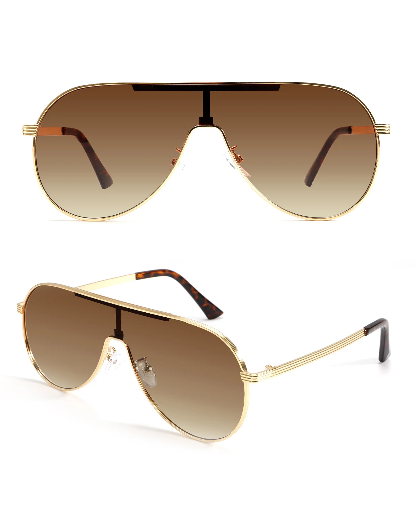 Retro Piloten-Sonnenbrille Unisex Großrahmige Brille Luxuriöse Metallbrille Outdoor-Fahrbrille Punk-Sonnenbrille Einteilige Sonnenbrille – Detail 8