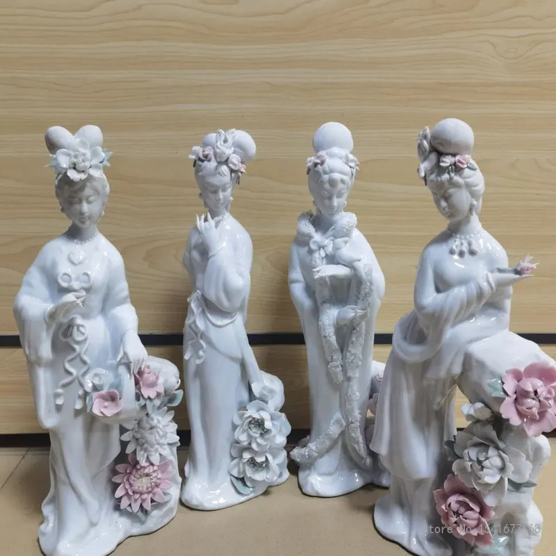 

Chinese Style Ceramic Ornaments for Women, Beautiful Lady Sculpture, Home Decoration, 1Pc