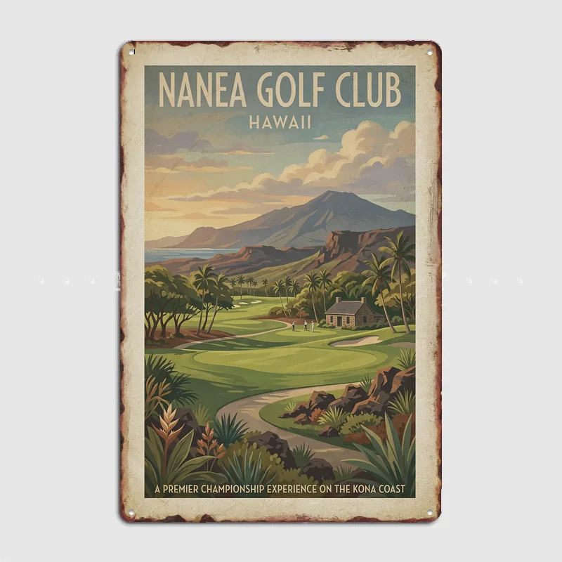 Nanea Golf Club Hawaii Vintage Poster Metal Posters Living Sign Indoor Outdoor Room Decoration Home Bar Decor Wall Decor