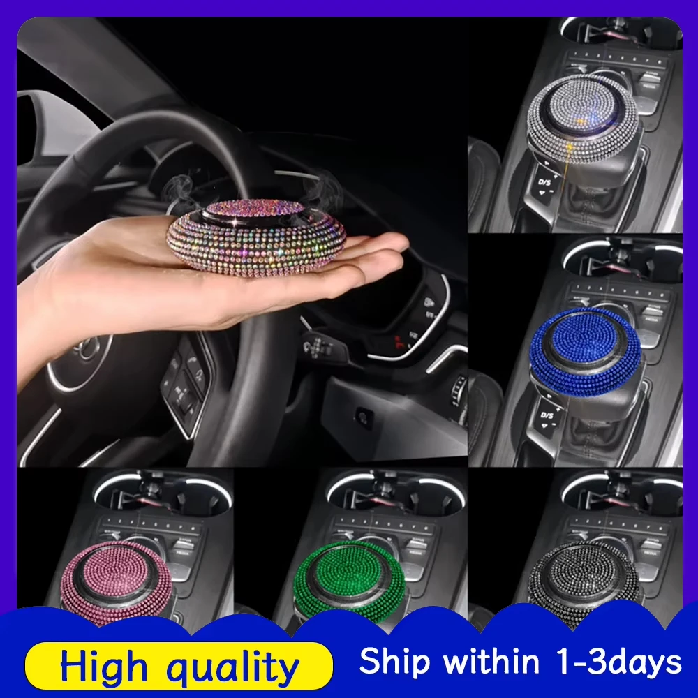 White Car Diamond-Encrusted Aromatherapy Ornaments Bling Bling Air Freshener Solid Aromatherapy Cream Car Decoration Accessories