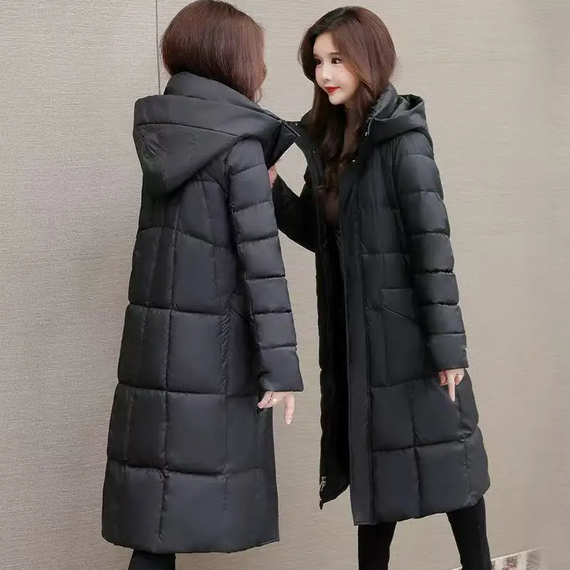 Women Jacket Coats Long Parkas 2025 Winter Female Down Cotton Hooded Overcoat Thick Warm Jackets Windproof Casual Student Coat
