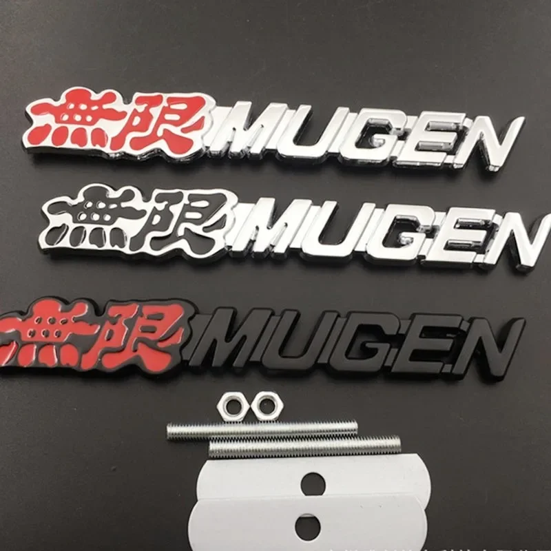 3D Metal Mugen Logo Front Grill Rear Trunk Car Emblem Badge Sticker Decal For Honda Accord Civic CRV Crosstour HRV City Jazz