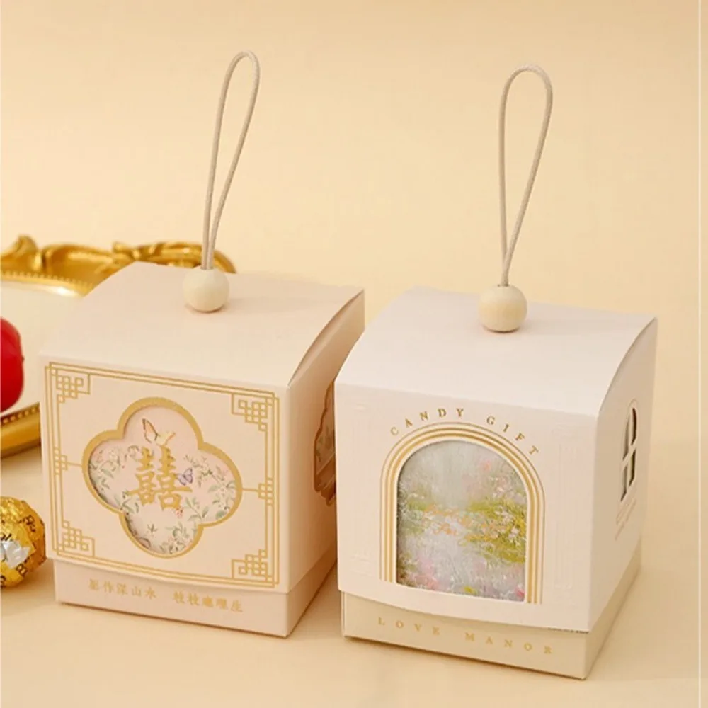 

10pcs Luxury Chinese Candy Boxes Paper Empty Sweet Snack Packaging Box Portable Elegant Wedding Gift Boxes "Anniversary