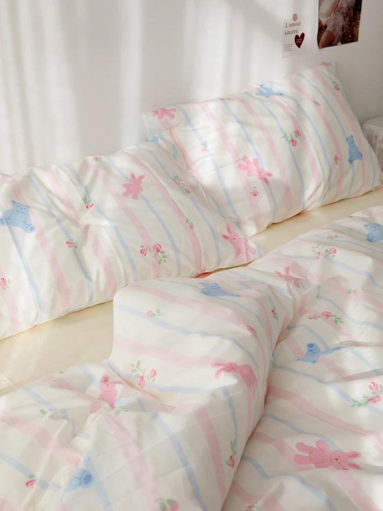 

Очаровательный комплект постельного белья из чистого хлопка для детской комнаты: пододеяльник, наволочка, простыня, одеяло с милым принтом Snail Tower S