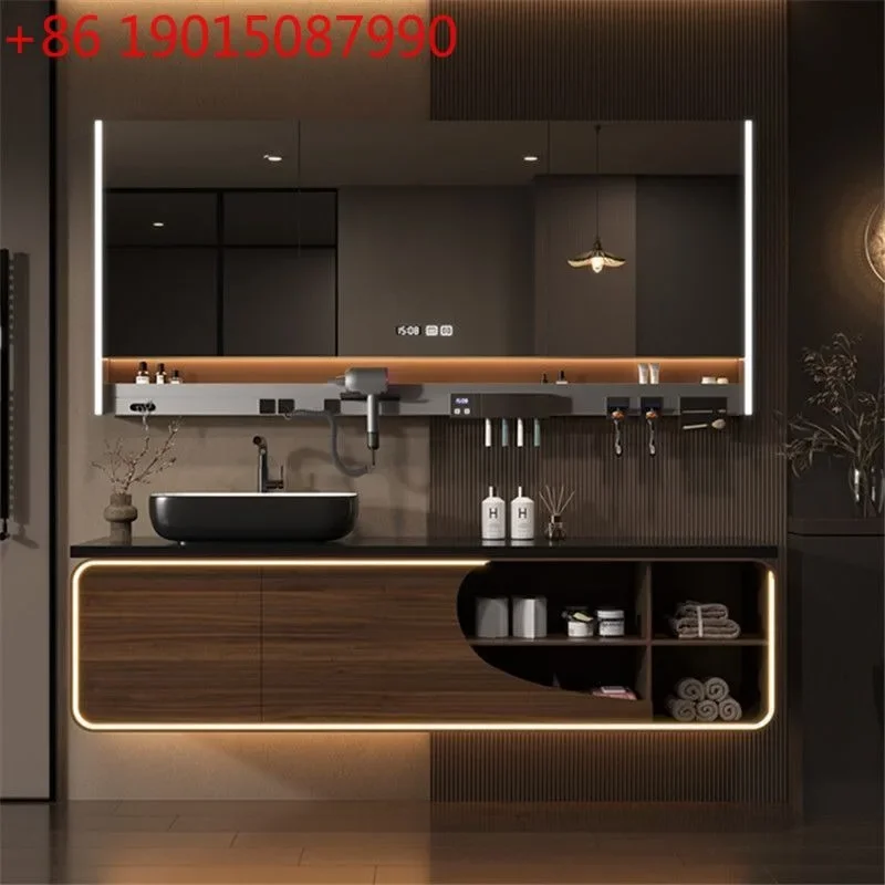 Wabi Sand Wind Wash Table Japanese Wash Table American Wasp Log Color Integrated Table Basin Rubber Wood