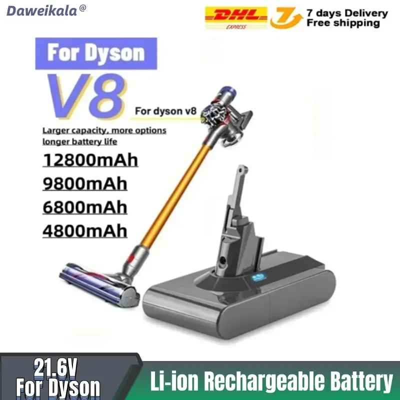 Daweikala Aoae 21,6 В для Dyson V8, аккумулятор Absolute V8, литий-ионный пылесос с животными SV10, серия пылесосов, аккумуляторные батареи