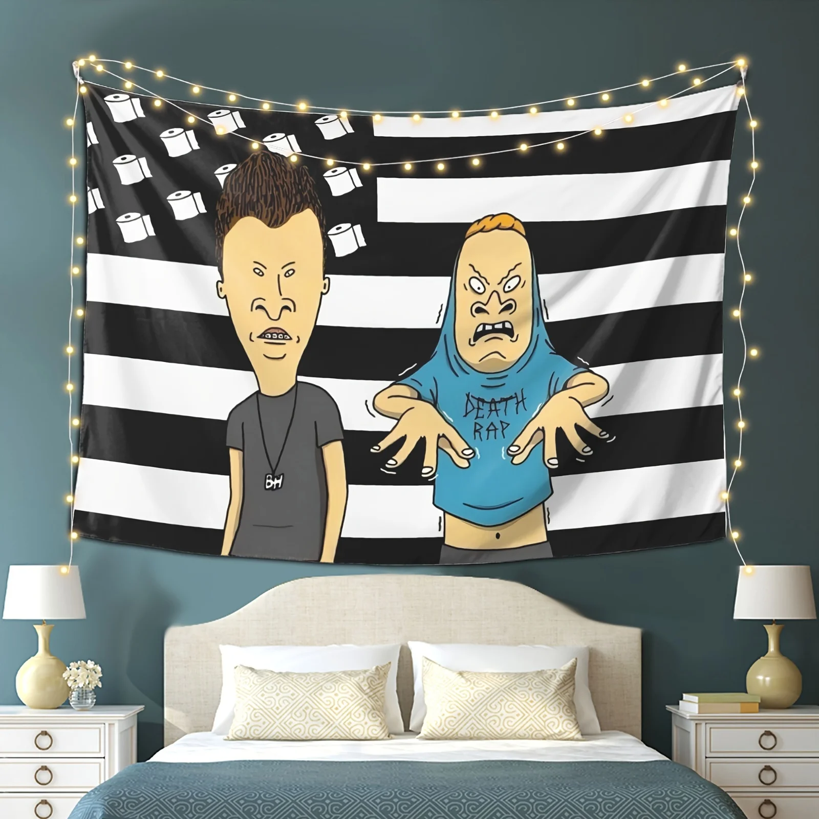 VIKAMA Amerikanische Retro Wandteppich Flagge Kreative Persönlichkeit Schlafzimmer Hintergrund Thema Spiel Zimmer Trendige Wohnzimmer Dekoration