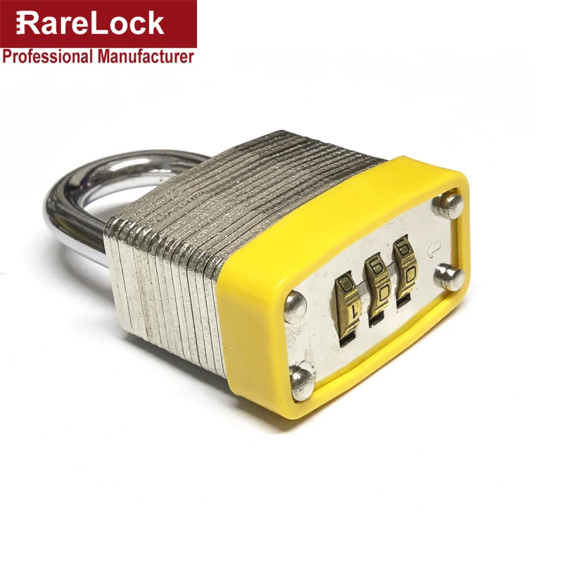 Combination Padlock 3 Digit Password Home Garden Gate Sliding Door Gym Cabinet School Locker Lock Rarelock 2610 H