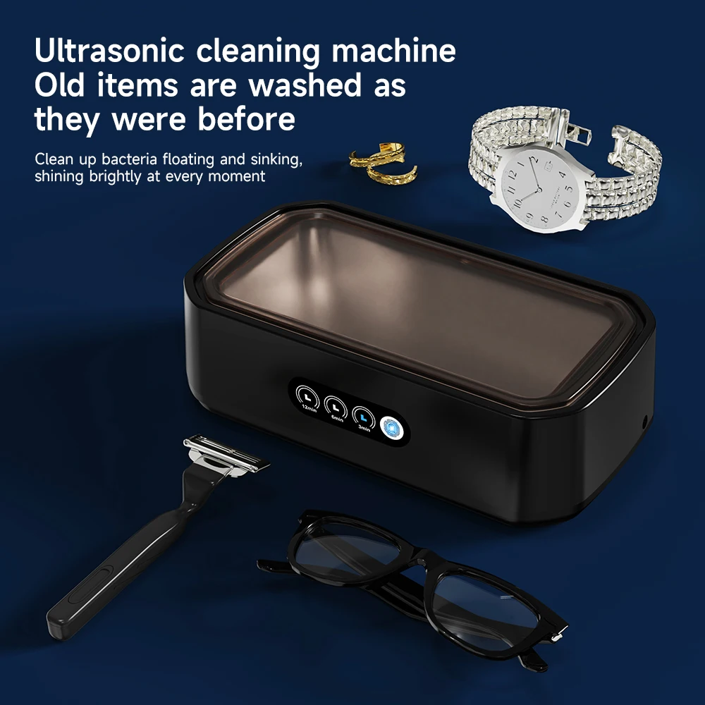 Ultrasonic Cleaner Machine Eyeglass 650ml Mini High-frequency Vibration Cleaning For Glasses Jewelry Denture Pacifier