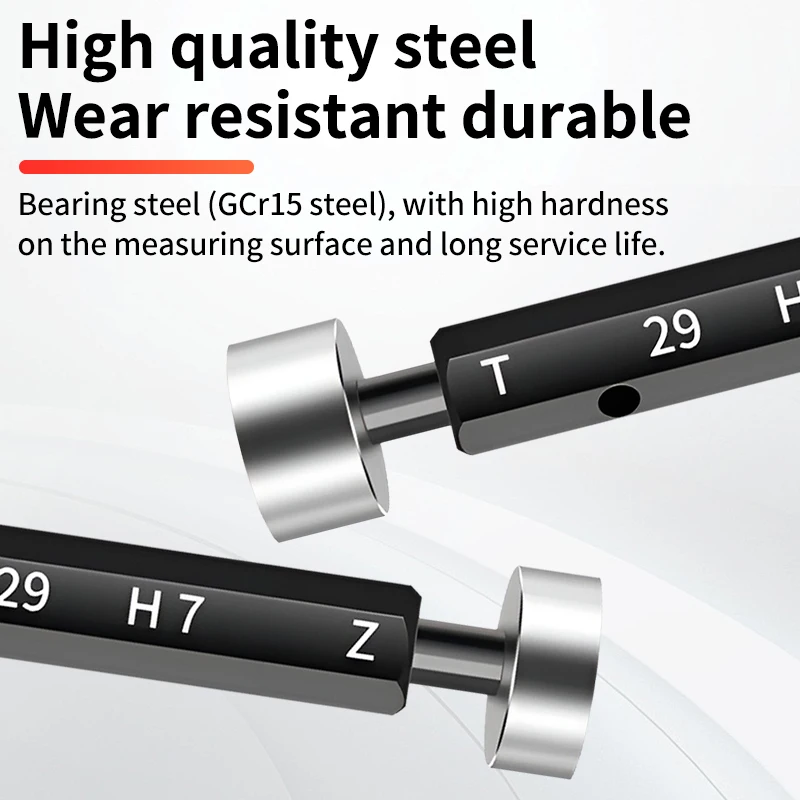 Glossy Plug Gauge H7 Smooth Plug Gauge Go No Go Gauge Measuring Inner Diameter Gauge 2-60mm Fine Pitch Gap Test Tool