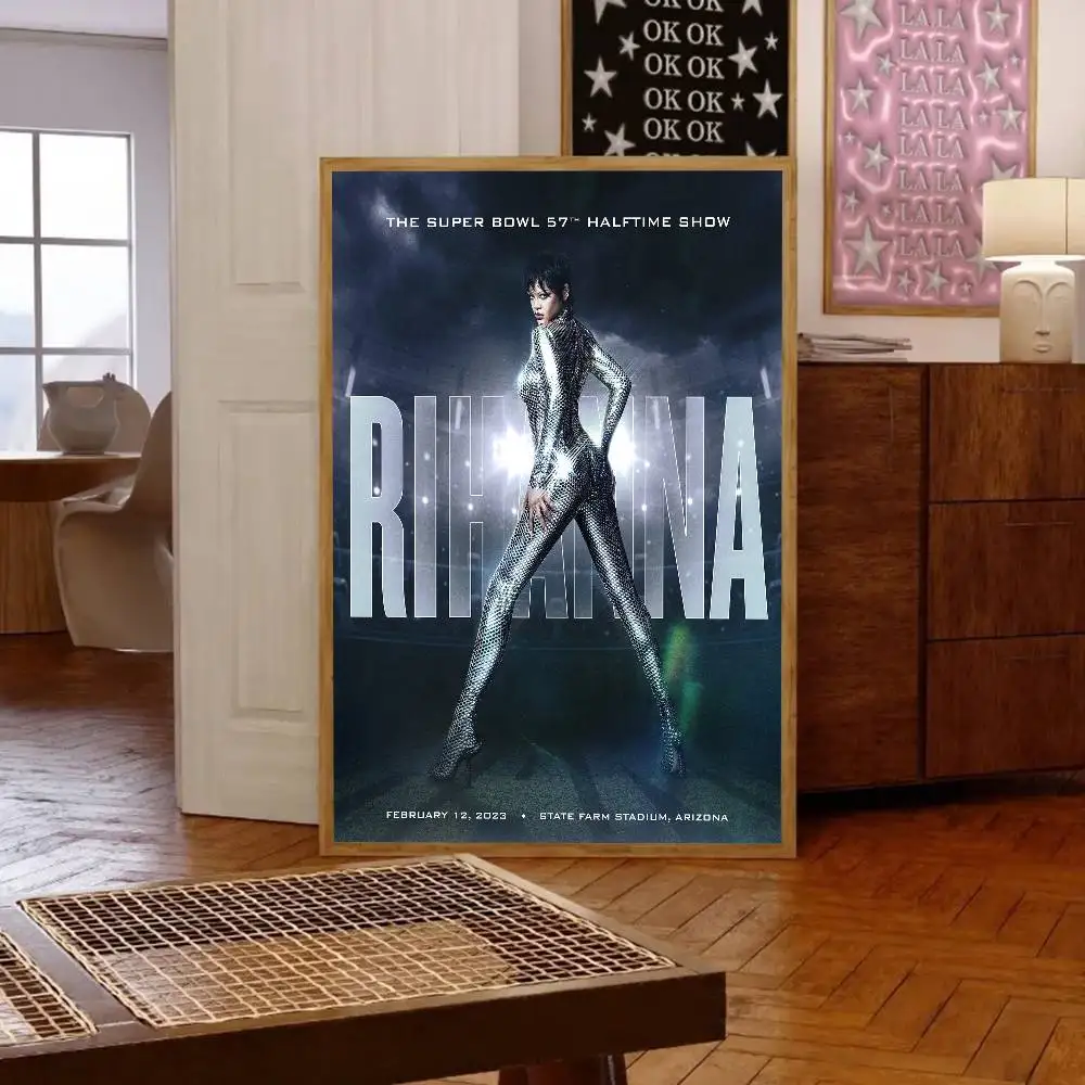 1 قطعة المغني R-RIHANNAS المشارك طباعة لغرفة النوم غرفة المعيشة ديكور المنزل اللوحة جدار الفن HD صورة جدارية #5