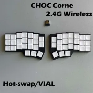 Choc Corne v4.1 Bajo perfil ultrafino División Mecánica Mecánica Swap-Swap Kaih V1/V2 Switch 2.4g Vial inalámbrica Programable 8 mejores teclados divididos de ventas - №7