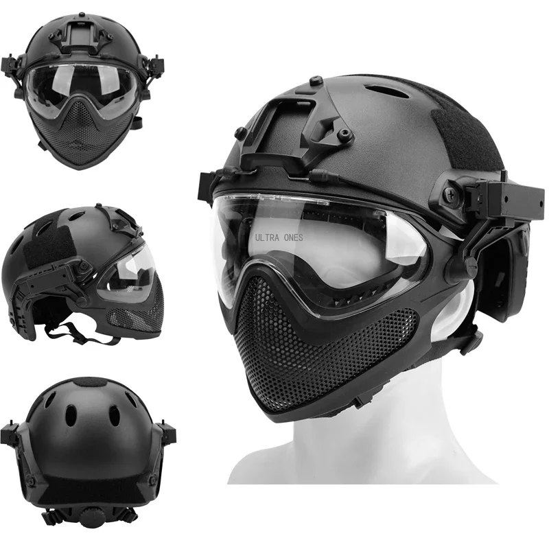 

Tactical Full Face Helmet Airsoft Paintball Protective Masks Outdoor Hunting CS Game Gear