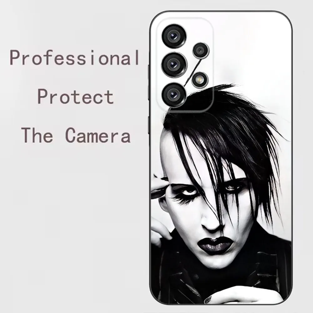 Singer Marilyn Manson  Phone Case For Samsung Galaxy A91,A80,A73,A72 ,A71,A53A52,A32 ,A31A22,A21s,A20,Black Cover