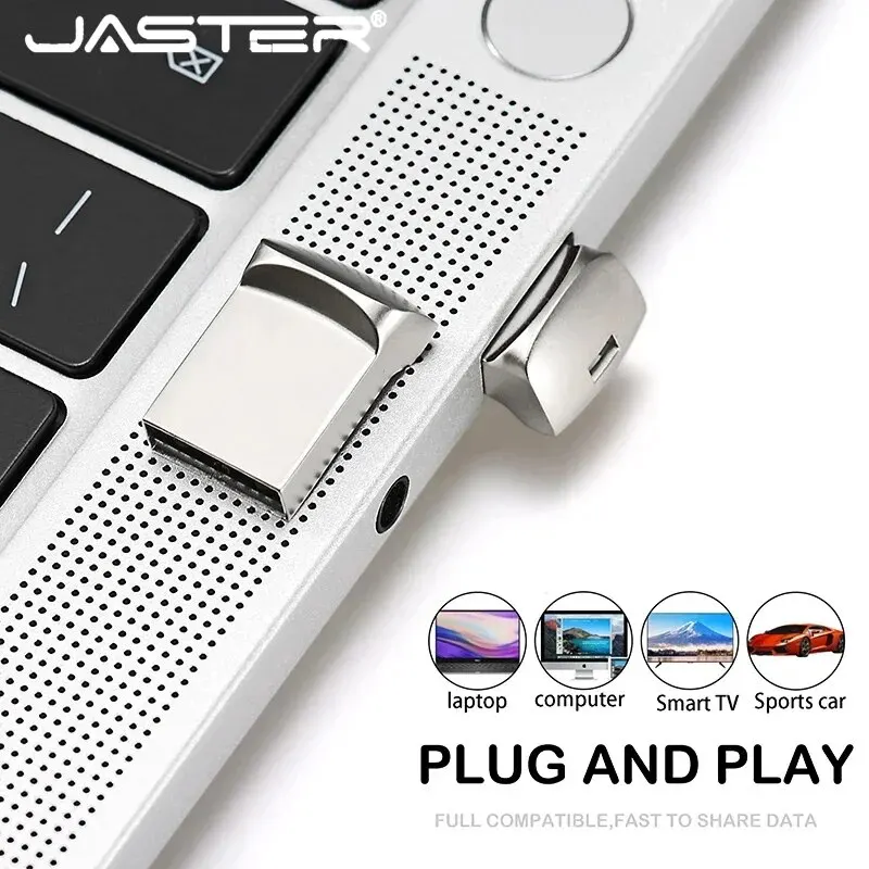 JASTER Super Mini Metal USB Flash Drives 64GB Creative Business Gifts Memory Stick Black Pen Drive 32GB Silver Pendrive 16GB