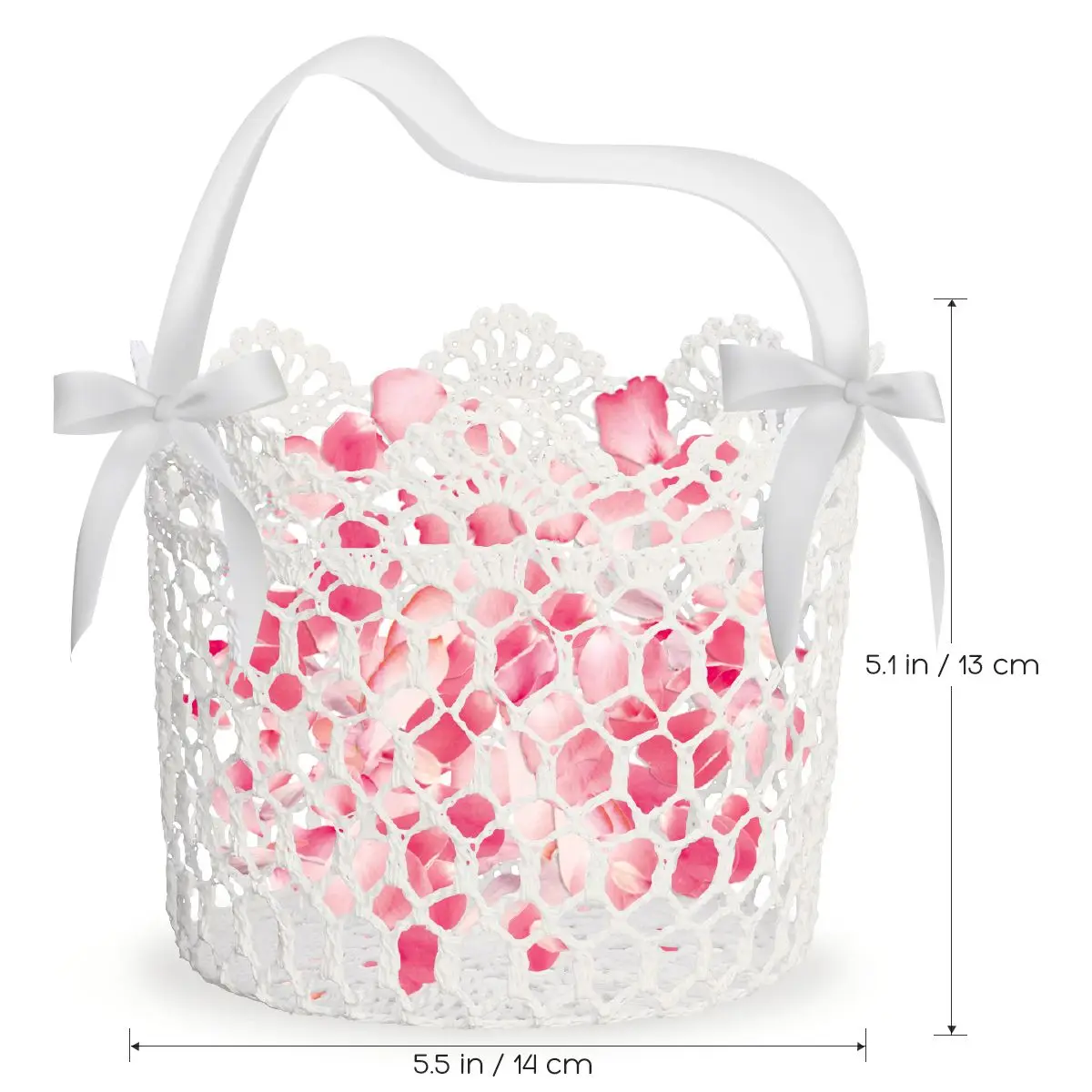 

Wedding Flower Girl Baskets White Accessories for Bridal Ceremonies Elegant Decorations Banquet Events Storage