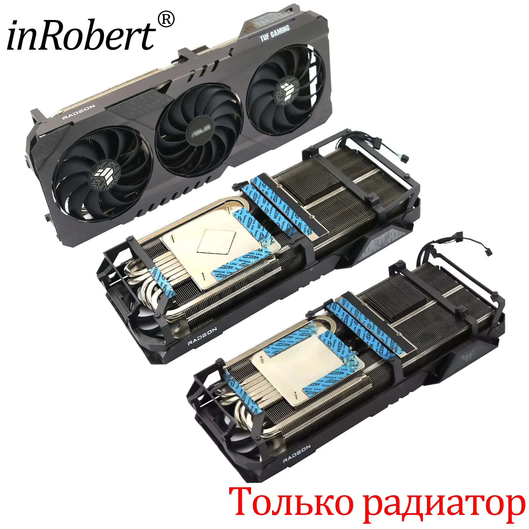 

Video Card Radiator For ASUS TUF RX6700XT 6800 6800XT 6900XT 6950XT Graphics Card Heatsink with Middle Frame