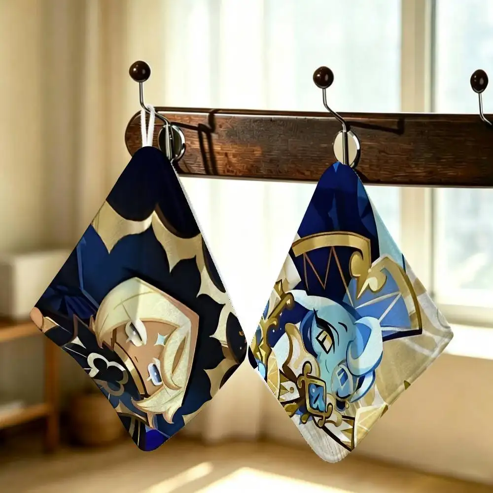 Game C-Cookie Run Kingdom Polyester Cotton Hanging Kitchen Towel Skin Friendly Hand Wiping Towel For Hotel Cafe Household