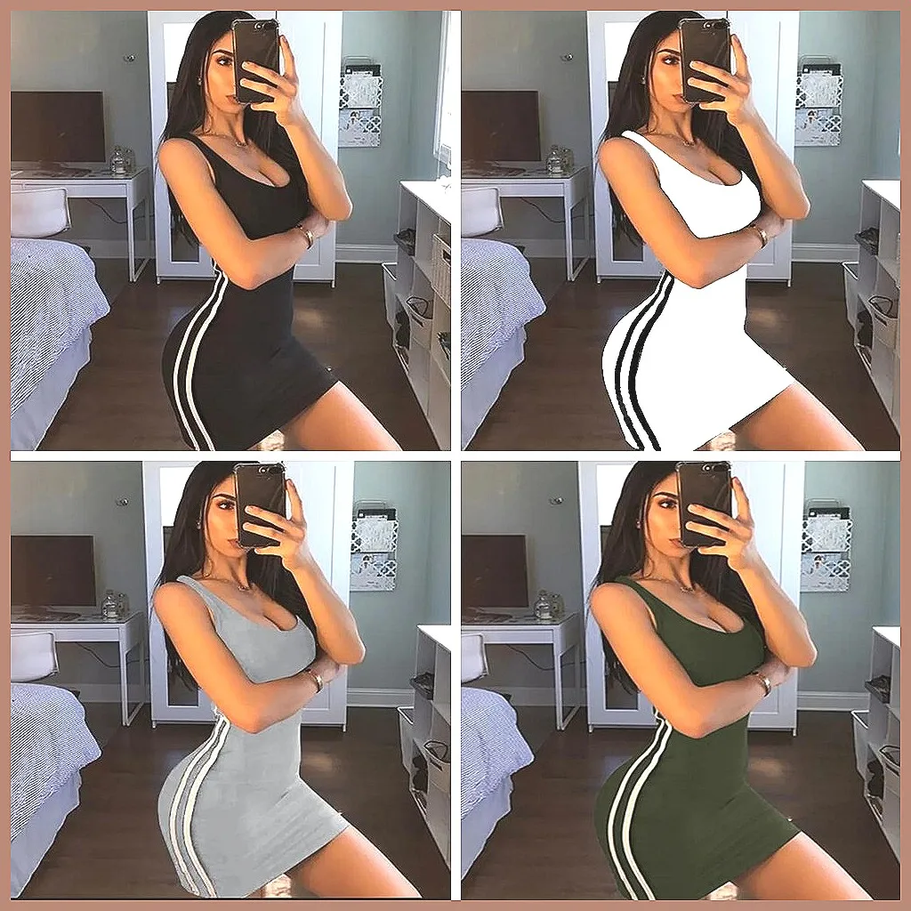 

Sexy Sleeveless Bodycon Mini Dress for Women, Summer Bandage Club Party Dress, Slim Fit Evening Short Dress