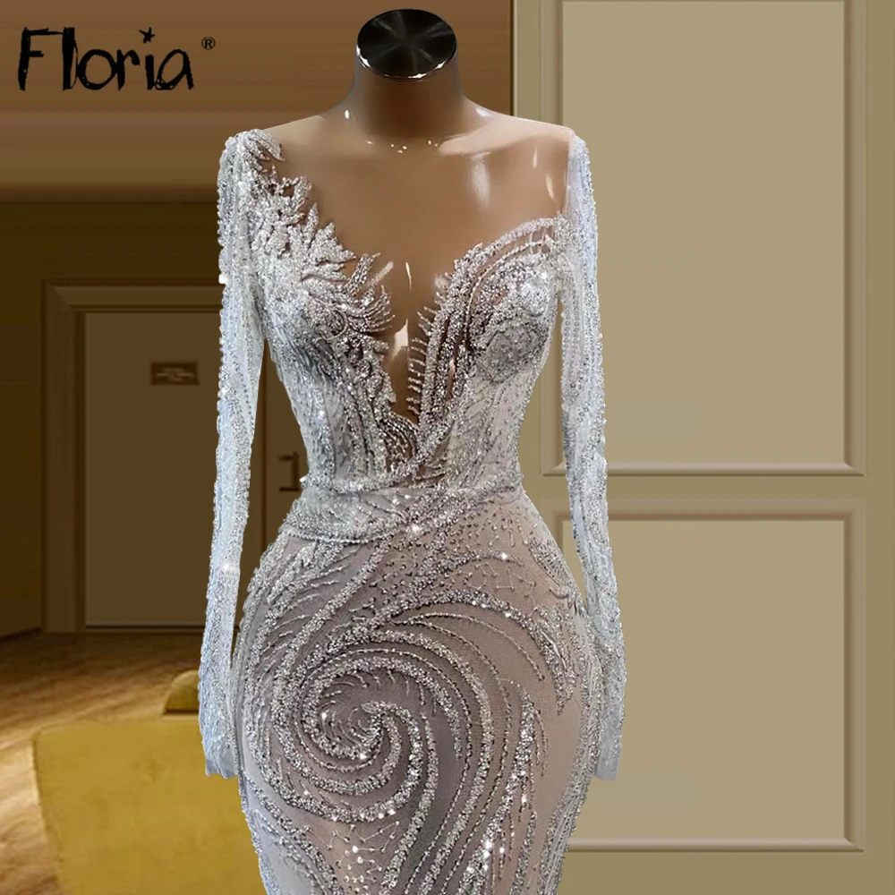 

Deep V Neck See Through Long Prom Gowns 2022 Elegant Prom Party Dress for Wedding Aso Ebi Evening Dress Occasion Gown