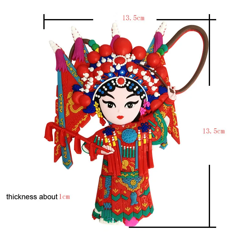 PVC Chinese Peking Opera Magnetic Refrigerator Sticker China Historical Figures Peking Opera Mask Fridge Magnet Home Decor Gift