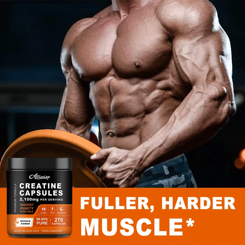 Alliwise Creatine Monohydrate Capsules for Gym Gain Strength Build Muscle Protein & Enhance Athletic Performance Cellular Energy