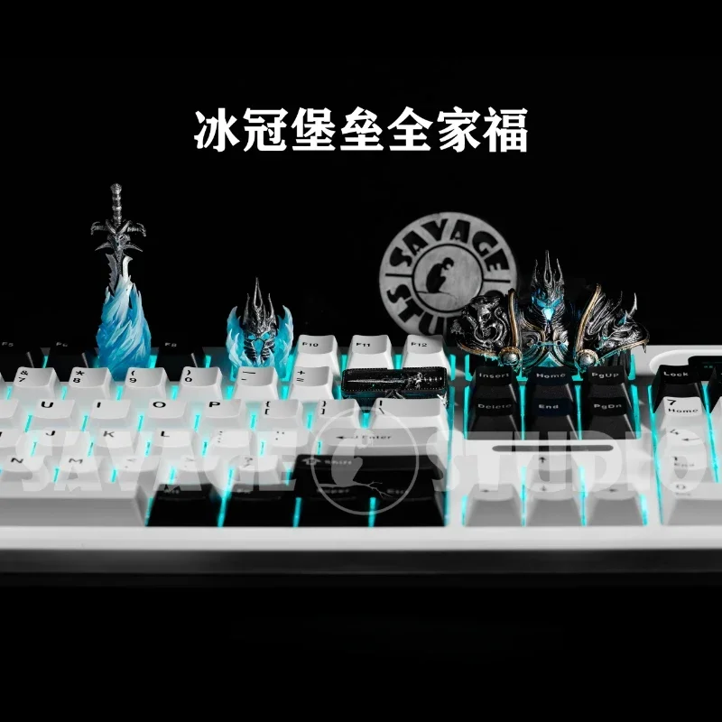 Anime Keycaps World of Warcraft Frostmourne Translucent Key Caps Mechanical Keyboard Caps Korean Keycap Game Peripheral Gifts