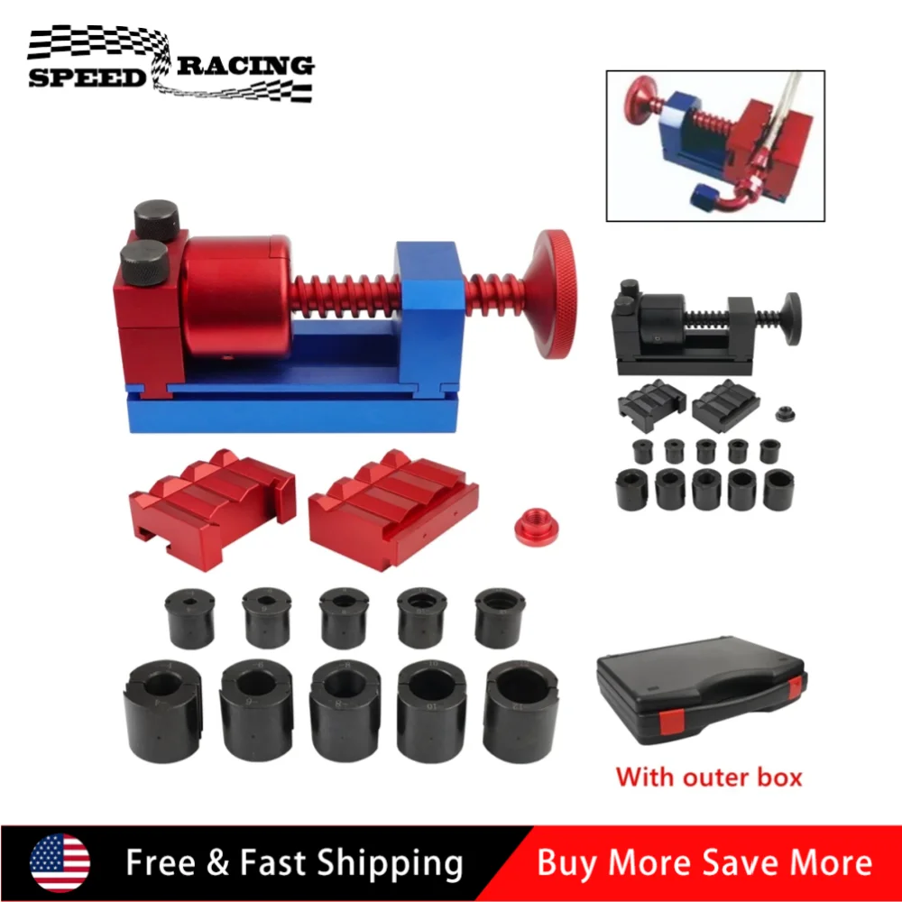 

Hose Fittings Installation Tool Kit For Assembling AN4-AN12 Connectors & Aluminum Alloy Braided Hose Fuel Cooling System G-1166