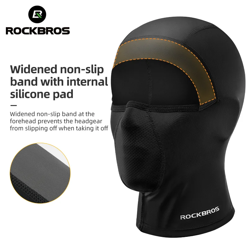 ROCKBROS  Motorcycle lce Silk Headgear Sun Protection Highly Elastic Fabric Wide Field View Breathable Outdoor Sports Balaclava