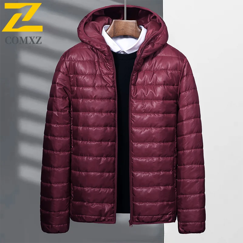 Hooded Padding Coat Men New Winter 2025 Trendy Solid Color Fashion Casual Warm Coat Outdoors Camping Snow Thickened Parka