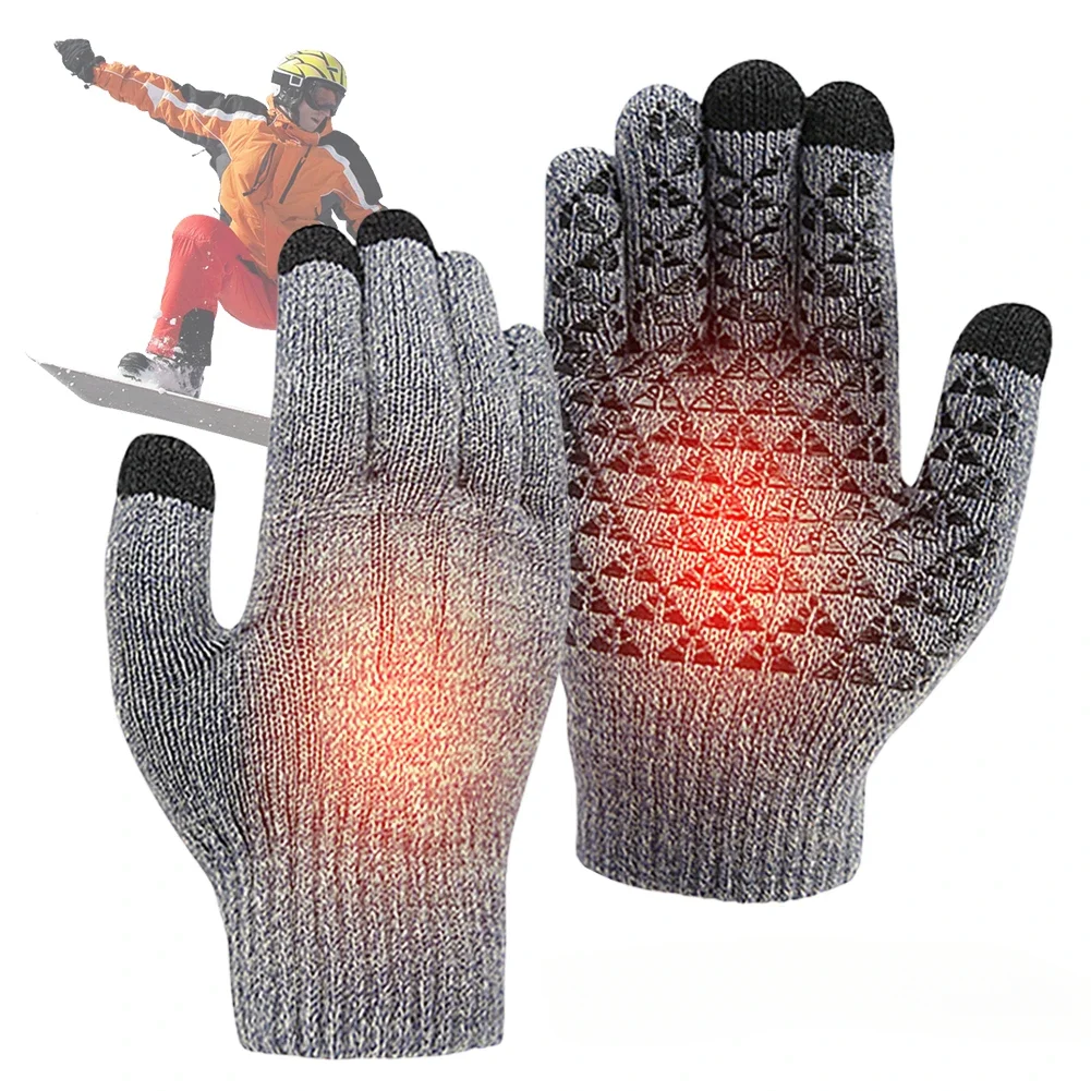 AliExpress Opansten Electric Gloves USB 5V Heated Touchscreen 3 Finger Winter Thermal Warm Gloves Anti-Slip Palm for Skiing Cycling Camping