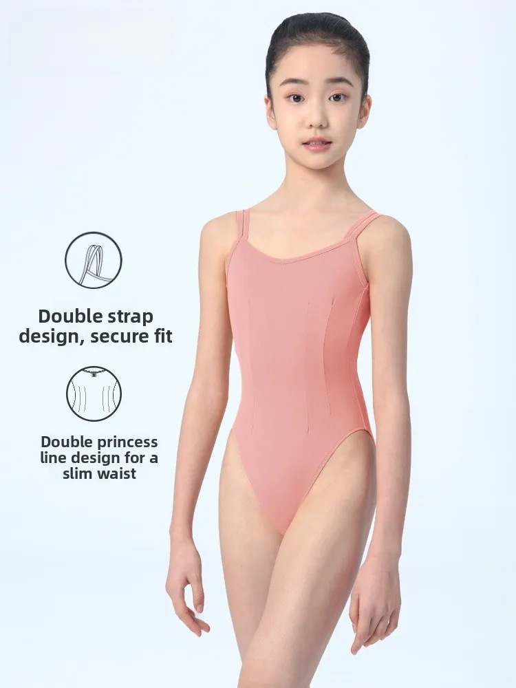 acão de Prática de Ballet Infantil com Alças de Cintura Alta, Roupa de Dança, Fitn, Respirável e de Alta Elasticidade p...