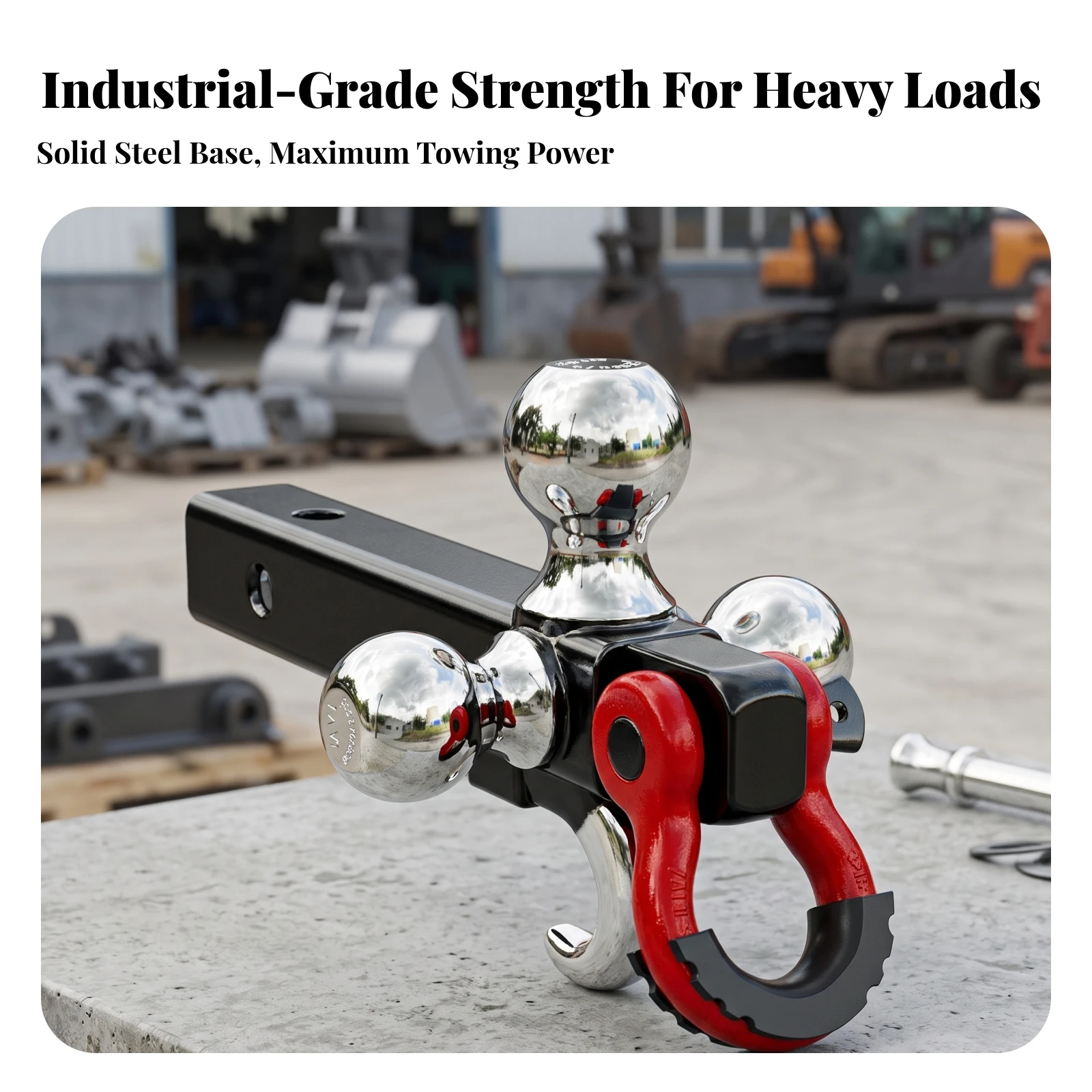 Rotatable Trailer Hitch Mount Versatile Triple Ball Hitch with Shackle Ball Mount with Shackle Swivel for Truck Owners, Towing