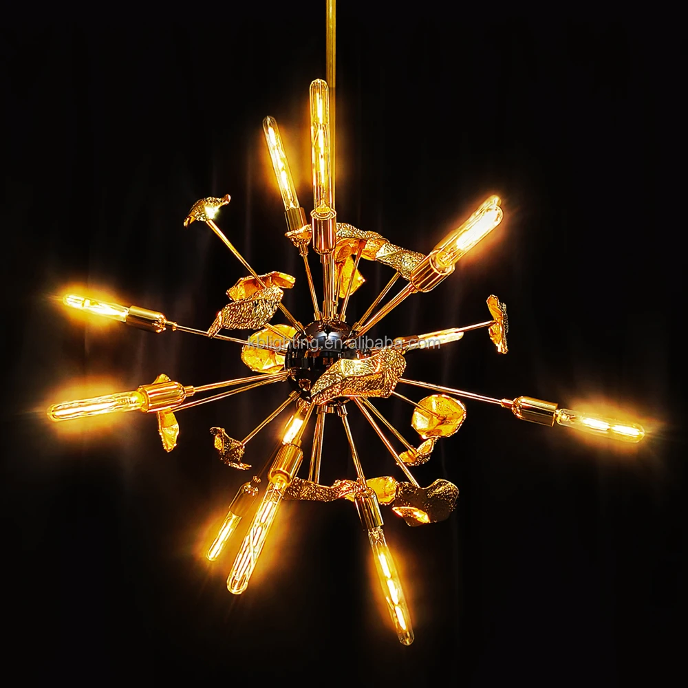 Industrial Design Decor Restaurant Hanging Lamp Metal Sputnik Chandelier