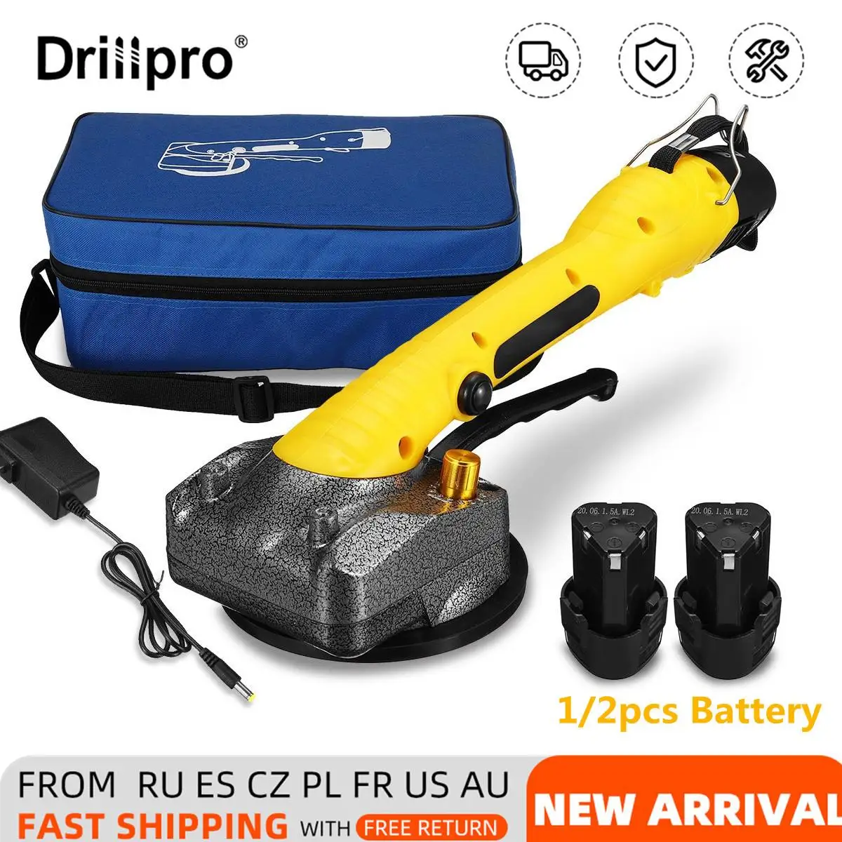 Drillpro Tile Tiling Machine Electric Wall Floor Tiles Laying Vibrating Tool Suction Cup Home Decoration Tile Paving Device