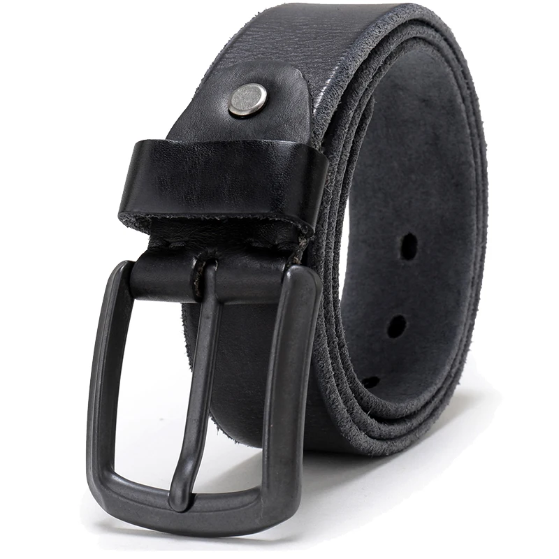 メンズ クラシック 牛革 ベルト フルグレイン デザイナー 頑丈な ジーンズ ハンドステッチ ガードル ブラックとコーヒー