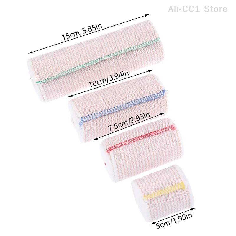 탄력 있는 붕대 랩, 양쪽 끝에 터치 클로저가 있는 면 라텍스 프리 압축 붕대 랩, 스포츠 지원 및 응급처치