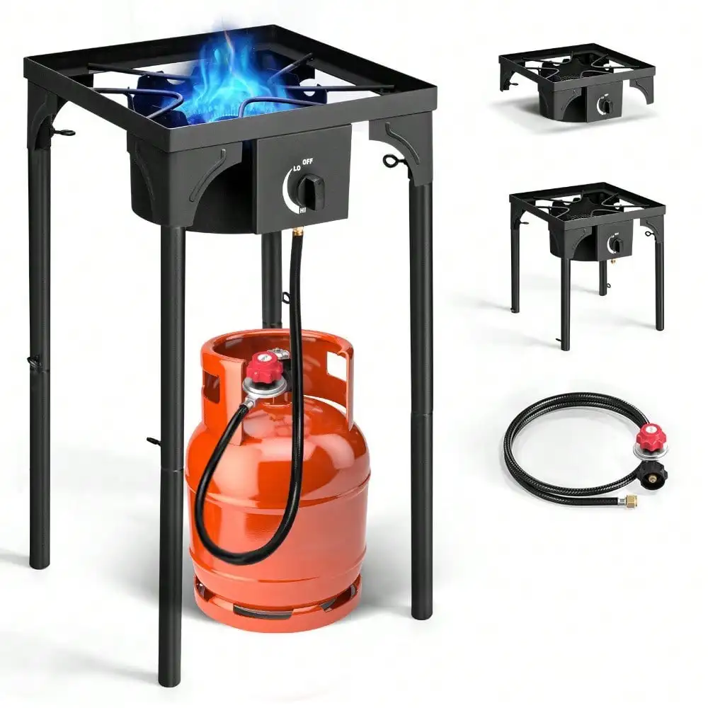 

Portable Propane Gas 75000 BTU Single Burner Outdoor Camping Stove BBQ Grill