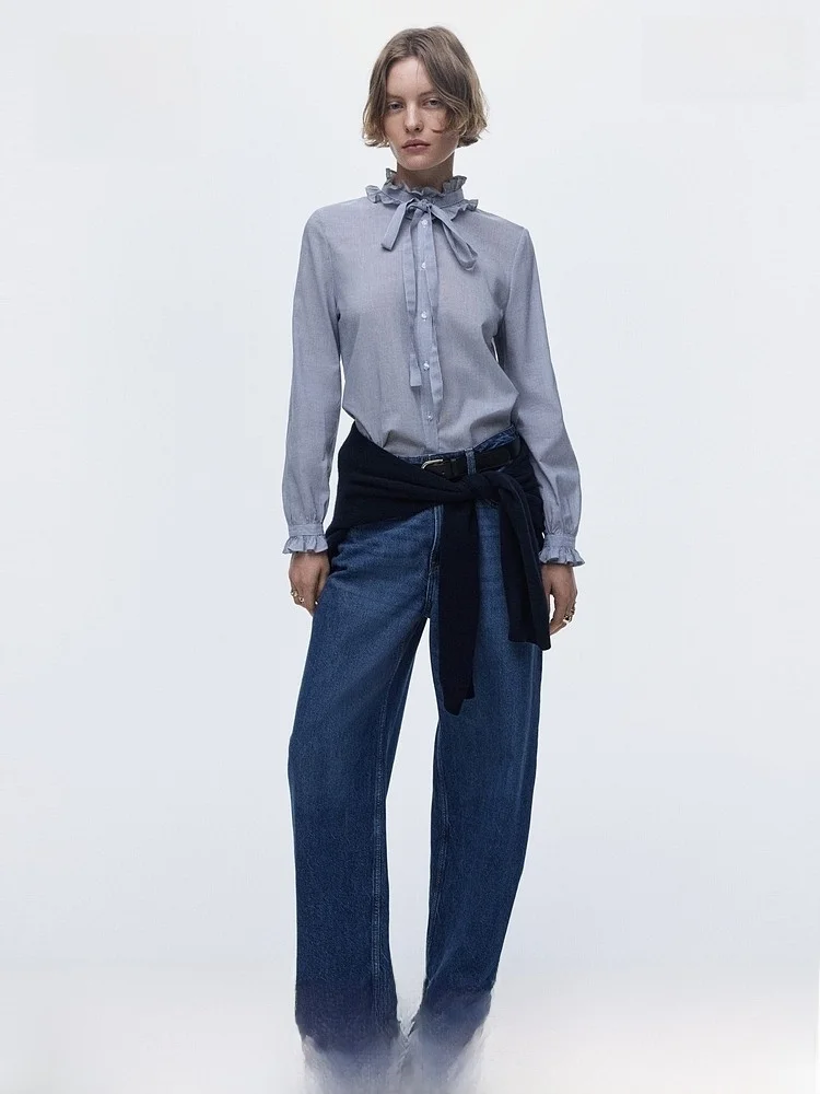 

H&M Women's irt Spring 2026 Commute Busin T Cotton Rayon Button up Faionable Wood ain irt Casual Fit