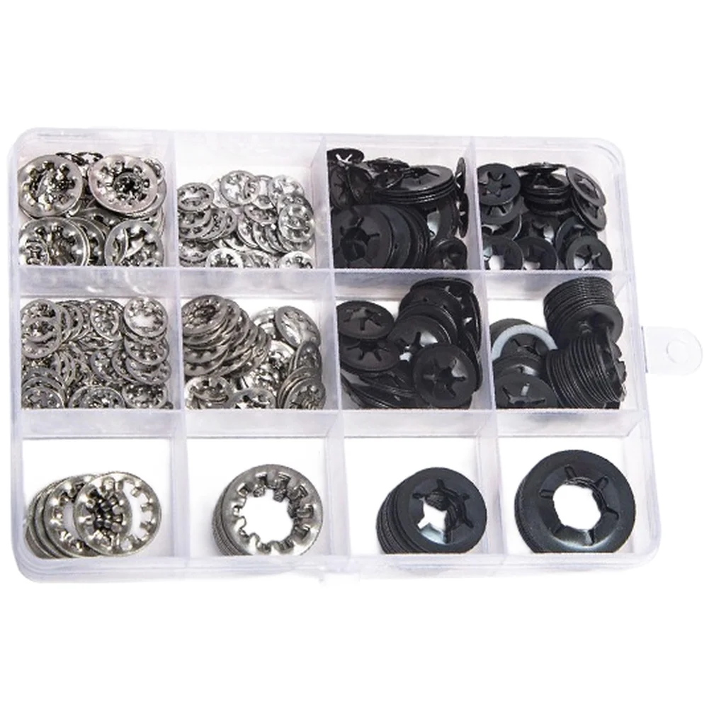 404 pcs Internal Tooth Lock Washers Set For M3 M5 M6 M8 M10 For M12 Manganese Steel 304 Stainless Steel GB861.1