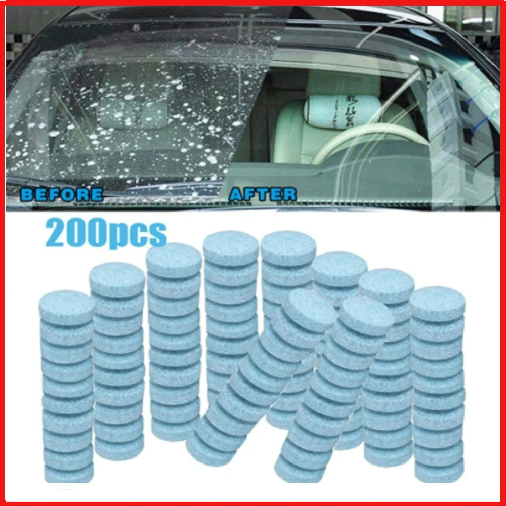 Tabletas efervescentes para coche, limpiador sólido con pulverizador, accesorios de limpieza de vidrio para parabrisas y ventana, 20/50/200/500 Uds.