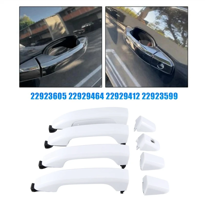 1 Set White Exterior Outside Door Handles 22923605 22929412 For Chevy Silverado GMC Sierra 2014-2018 22929464 22923599 Parts