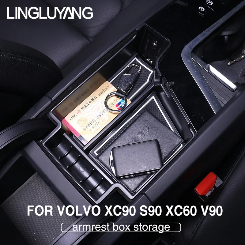 Suitable for Volvo XC90 XC60 S90 V90 S60 V60 model central armrest box storage box car accessories