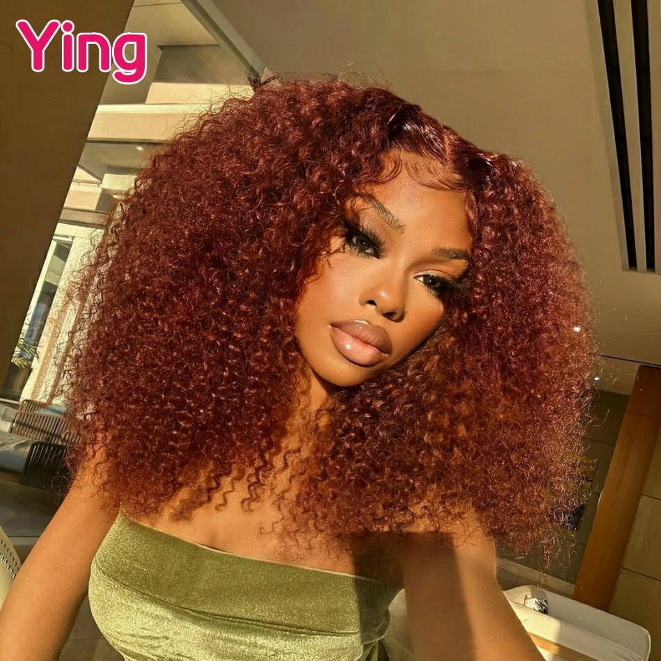 

Orange Brown Colored Ready Go Curly Wave 13x6 Transparent Lace Front Wigs Human Hair PrePlucked Brazilian 13x4 Lace Frontal Wigs