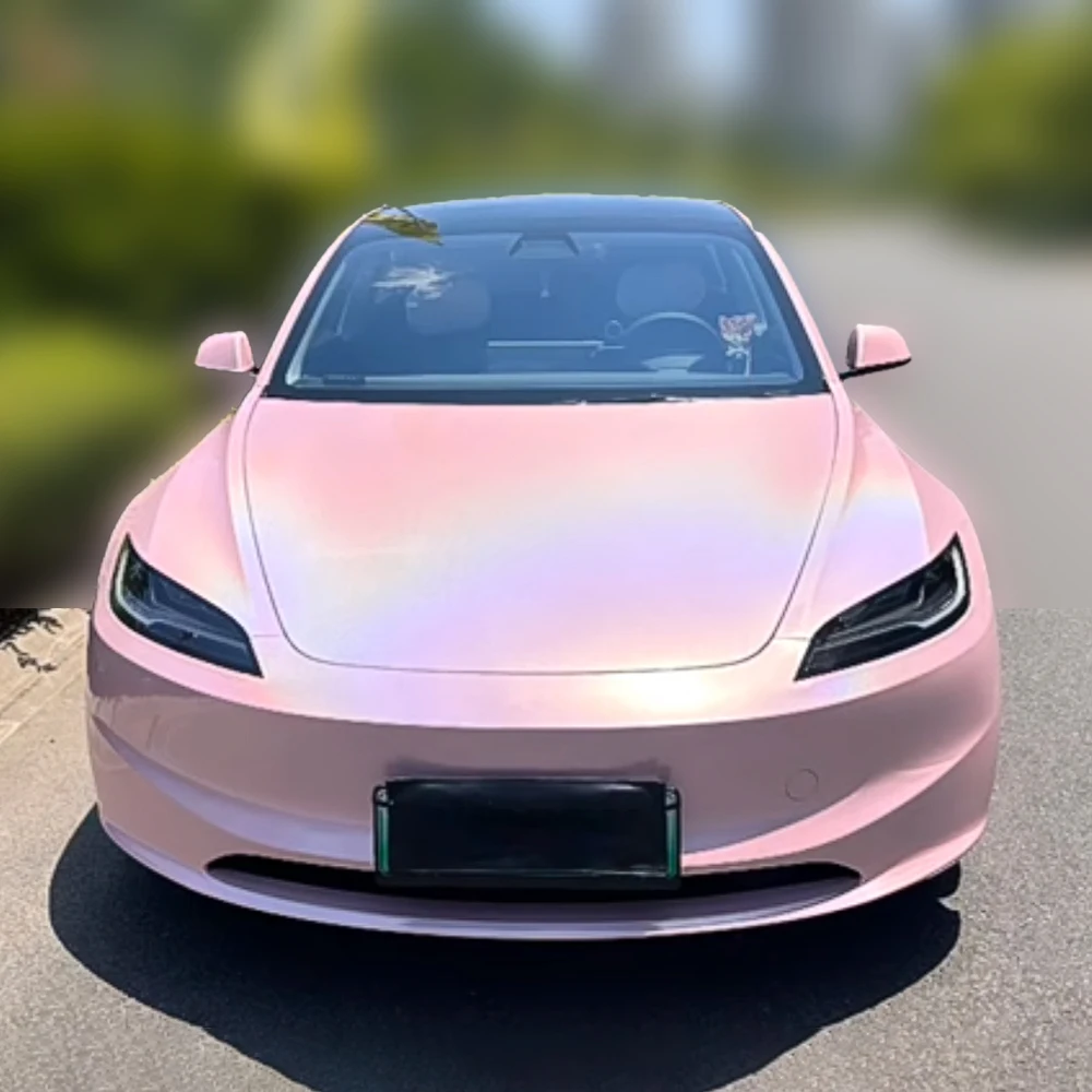 Reedee Wholesale Laser Pink Gloss Car Wrap Vinyl Film Roll Custom Bubble Free Colorful Laser Pink Car Vinyl Wrapping Film Roll