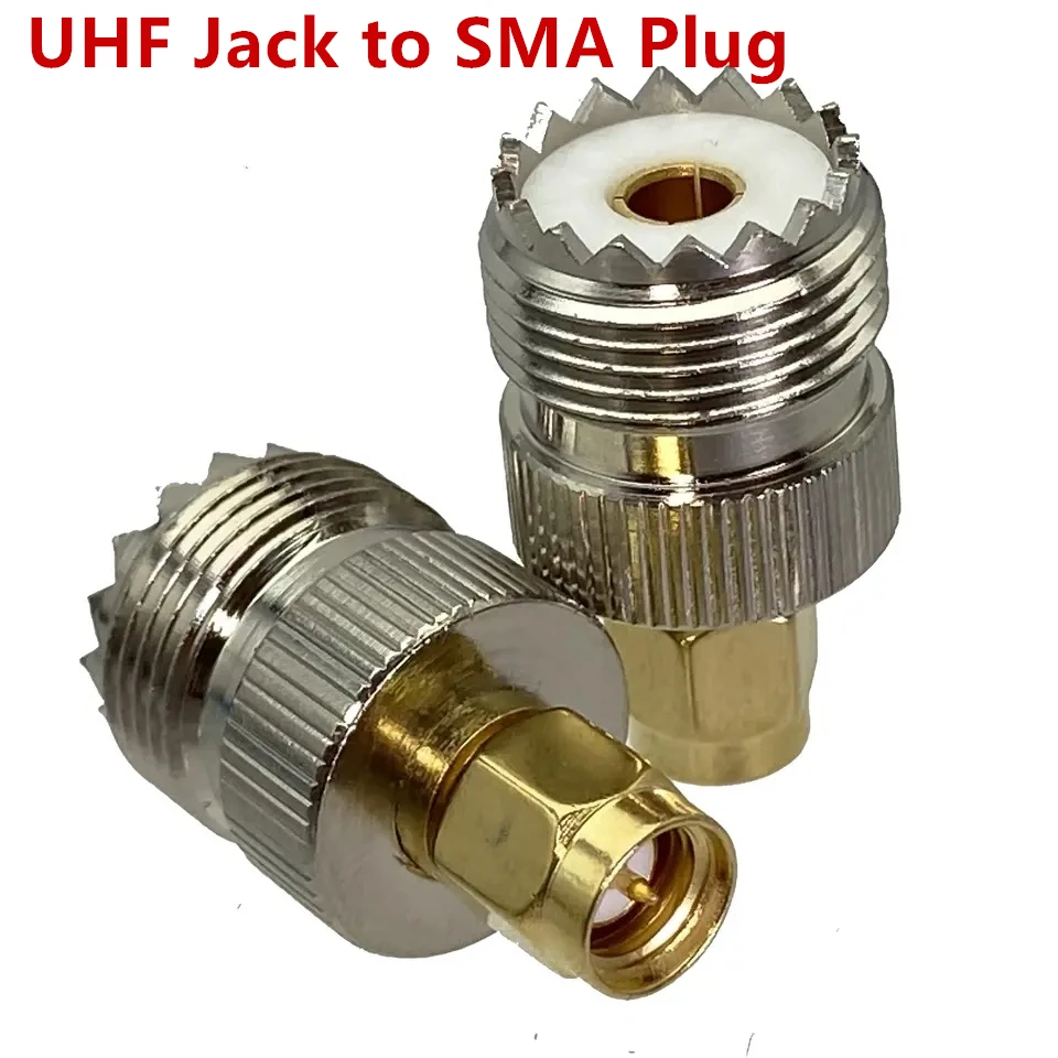 1PC UHF SO239 PL259 to SMA Male Plug & Female Jack RF Coaxial Adapter Connector Wire Terminals Straight Brass image 4