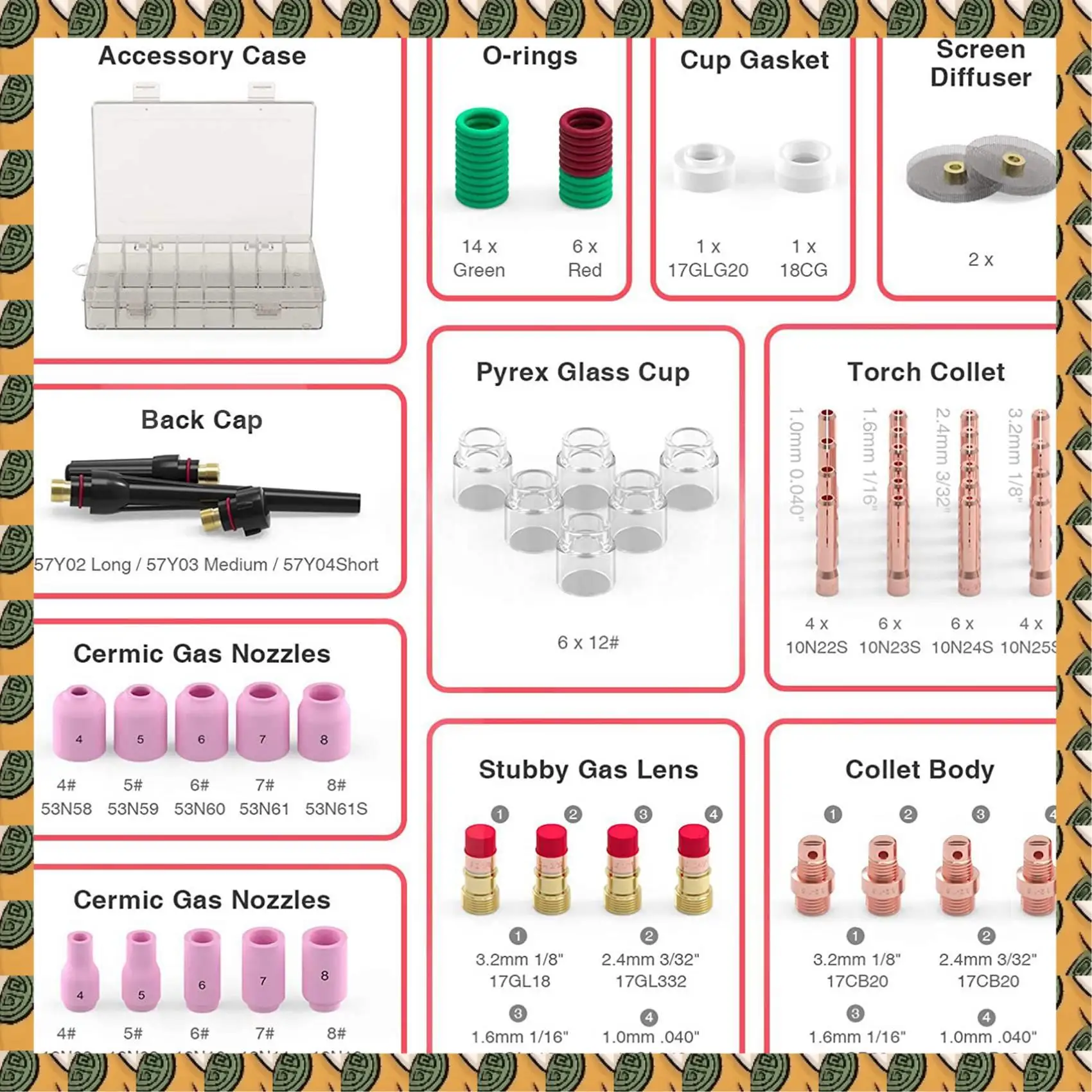 

A77I 500 шт. кабельные стяжки, черные сверхмощные стяжки на молнии с 71 шт. TIG горелка с короткими газовыми линзами, набор из пирекса